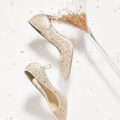 EVELYN NUDE Wedding Low Heel Crystal Sequin Nude Sparkly Heels 6 EVELYN NUDE Wedding Low Heel Crystal Sequin Nude Sparkly Heels