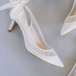 GEORGIA Ivory Kitten Heel Bridal Shoes Wedding