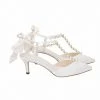 LUCIA Wedding Ivory Pearl Bridal Shoes With Bow