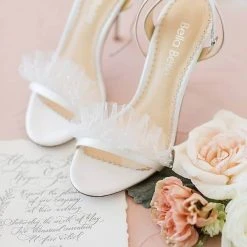 BRIDGET Polka Dot And Pleated Tulle Wedding Heel