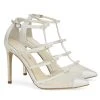 RITA IVORY Polka Dot And Ribbons Wedding Heel