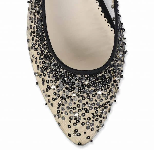 ARIEL BLACK Sequin Black Evening Flats ARIEL BLACK Sequin Black Evening Flats