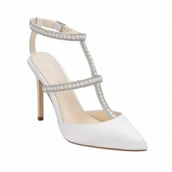 CAROLINA Ivory Wedding Shoes With Pearls, T Strap Heels 3 CAROLINA Ivory Wedding Shoes With Pearls, T Strap Heels
