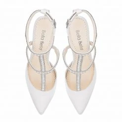 CAROLINA Ivory Wedding Shoes With Pearls, T Strap Heels 4 CAROLINA Ivory Wedding Shoes With Pearls, T Strap Heels