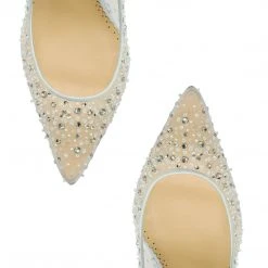 ELSA BLUE Something Blue Cinderella Wedding Heels / Blue Sequin Pumps For Evening Wear