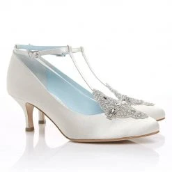 ANNALISE WHITE Art Deco Vintage White Wedding Shoes